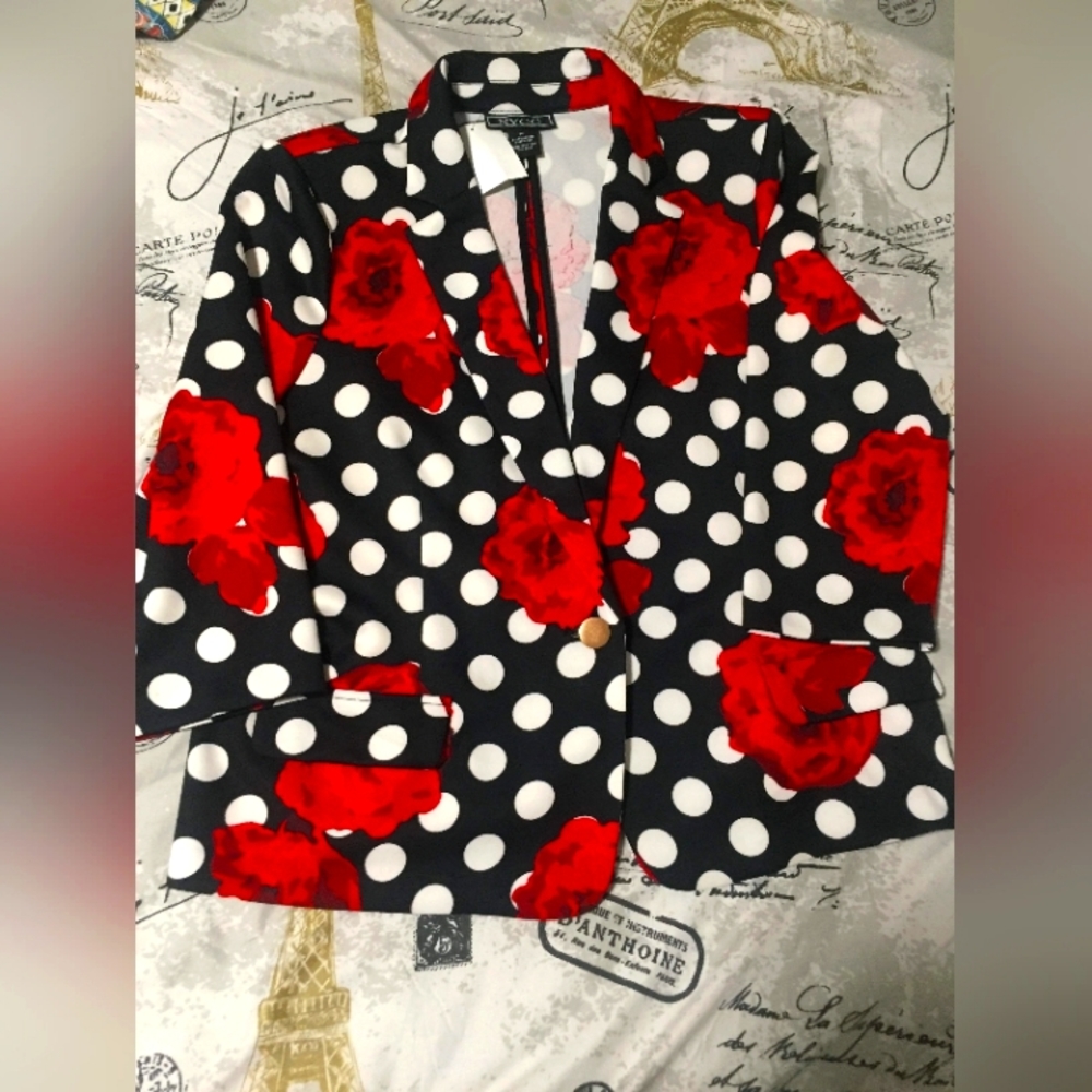 Poppies and Poka Dots Blazer